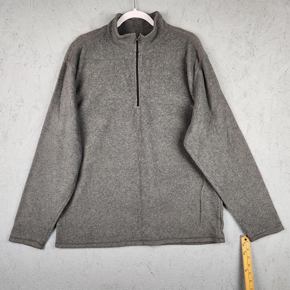 Old Navy Sweatshirt Mens XL Gray Fleece 1/4 Zip Pullover Outdoors Hiking Preppy